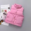 Enfant Coton Gilet Solide Garçons Vers Le Bas Gilet Simple Poitrine Filles Veste Chaud Enfants Outwear Hiver Enfants Vêtements 6 Couleurs DW4442