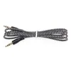 1m Braided Fabric Extension AUX Cord 3.5mm Jack Male to Male Stereo Audio Auxiliary Cable for Phone MP4 PC Car Speaker