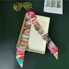 Partihandel Silk Scarf Mode Män och Kvinnor Hårband Märke Tryckt Bow Silk Scarf Fashion Handväska Dekorativt band 120cm