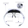 メガネ拡大鏡ガラス5レンズループアイウェア拡大器LEDライト付きランプヘッドバンドLED拡大ガラス