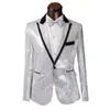 Glanzende pailletten Groom Tuxedos Peak Rapel One Button Men Men Wedding Jurk Men Business Prom Darty Sing Host Performan Cloths 36
