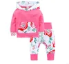 Bébé Filles Vêtements Garçons Camo Rayé À Capuche Pantalon Costumes Floral Fleurs Vêtements Ensembles À Manches Longues INS Lettre Manteau Pantalon Tenues 23 Couleur D6776