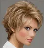 WIG Light Gold Blonde Synthetic Hair Wigs Quality lady's Short Wig