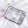 7 pcslot transparent sac cosmétique PVC Organisateur de voyage Sac à glissière Clear Imperproof Women Makeup Sac Drop9327441