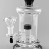 Prosty szklany Jet Black Kolor Honeycomb Szkło Bong Bubbler Rury wodne Heady Oil Rury Wodne Bongs Dab Rig Percolator Bubbler