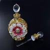 Bouteille de parfum en métal Vintage de 12ml, flacon compte-gouttes d'huile essentielle en verre, bouchon de Style arabe, bouteille de décoration de mariage, cadeau