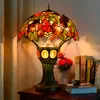 유럽 ​​표는 방 침실 바 프론트 데스크 로비 포도 장식 테이블 램프 TF092 생활 티파니 스타일의 스테인드 글라스 램프를 램프