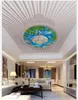 Modèle de secours de secours minimaliste minimaliste moderne bleu ciel fleur branche plafond Fresco 3D plafonds 3D
