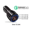 Caricabatteria da auto doppio USB Qc3.0 per caricabatterie rapido Samsung per caricabatterie Iphone Caricatore per telefono portatile 5V 3A per Samsung Galaxy S9 Plus