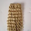 100G Mongolski Kinky Curly Clip Ins Human Hair 8 Placeesset Brazylian Remy Curly Hair Clip w Human Hair Extensy7081714