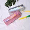 Pencil Bags PU Leather Holographic Hologram Metallic Color Laser Bag Case Purse Woman Cosmetics Makeup Handag Portable Large Capac5040734