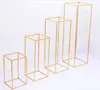 Decoração de casamento de ouro 4 pcs conjunto de ferro geométrico colocado adereços de estrada de estrada de estrada t suprimentos retângulo casamento plinth