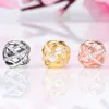 Glamour Hollow Galaxy Boncuk Pandora 925 Gümüş Pembe Altın Kaplama / 18K Altın Kaplama DIY Bilezik Boncuklu Doğum Hediyesi İçin