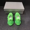 Triple S Freizeitschuhe Herren Fluo Green Sneaker Damen Leder Triple S Sneaker Low Top Schnürung Klare Sohle Grüne Triple S Freizeitschuhe