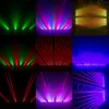 SHEHDS 8 Eyes Moving Head 8x500mW Red Laser + 8x9W RGB Beam Light 638nm DMX512 Powercon J Disco Party Dance Floor Bar Lyre