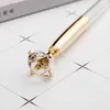 Creative Crystal Glass Kawaii Ballpoint Pens Big Gem Ball Pen With Large Diamond 10 Colors School Office Supplies