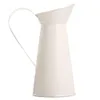 Vintage Tall Metal Shabby Chic Cream Vase Emamel Pitcher kanna Blomma behållare för bröllopshemdekor311g