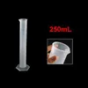 Partihandel - SOSW-Lab Set 250ml Clear White Plastic Flytande Mätning Graduated Cylinder