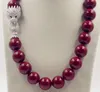 Énorme collier de perles de coquillages rouges authentiques des mers du Sud de 20 mm, 19 pouces