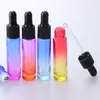 10 ML renkli Cam Damlalıklı Şişeler Boş Uçucu Yağ Mini Parfüm Örnekleme taşınabilir şişeler Mini Parfüm Damla Şişeleri