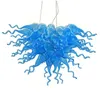 Home Decor Lampadario in vetro di Murano blu Lampada a LED Luce 2 anni di garanzia Soggiorno Sala da pranzo Lampadario decorativo in vetro soffiato a mano