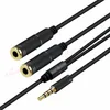 3.5mm aux Jack Alloy Metal Audio splitter female cables for mobile phone mp3 pc laptop smartphone