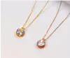 Versión coreana del colgante de un solo diamante, collar chapado en oro rosa, cadena de clavícula dorada de color femenino, accesorios coreanos, regalo