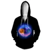 2019 Renkli Alev 3D Zip Hoodie Erkekler Fermuar Kadife Hoody Kazak Baskılı Eşofman Kazak Erkek Ceket Sonbahar Strheatwear Tops1