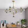 Diseño italiano Globe Chandelier Lighting Sala de estar Dormitorio Cocina Island lustre glass bubble chandelier Black Rose Gold Color