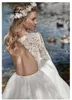 Boho Long Sleeves A Line Wedding Dress 2020 Robe de mariee Vintage Lace Top New Backless Long Sleeve Bridal Dress Chiffon Wedding Gowns