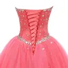 Real Photo Tulle Ball Gown Quinceanera Klänningar Beaded Sweet 16 Year Prom Party Evening Gown Vestidos de 15 Anos QC1465