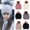 Leuke Peuter Kids Hoeden Meisjes Jongen Baby Winter Warm Haak Gebreide Hoed 2019 Merk Muts Bont GLB kinderen Caps Kinderkappen Winter