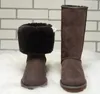 Nova moda feminina botas de neve couro de vaca genuíno camurça bota de inverno bota de pele quente sapatos femininos US 4-US 14