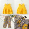 2019 neue baby Mädchen Kleidung Sets Sommer Mode mädchen ärmelloses Spleißen design T-shirt + Casual hosen 2 Stücke Mädchen kleidung