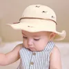 15526 Baby Summer Fisherman Cap Crochet Cute Kids Bucket Hat Baby Infant Children Hollowed Straw Hat