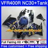 Kit For HONDA RVF400R VFR400 NC30 V4 VFR400R 89 90 91 92 93 269HM.0 RVF VFR 400 R VFR 400R 1989 1990 1991 1992 1993 Fairing Factory blue blk