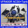 Zestaw do Honda RVF400R VFR400 NC30 V4 VFR400R 89 90 91 92 93 269HM.0 RVF VFR 400 R VFR 400R 1989 1990 1991 1992 1993 Factory Factory Blue Blk