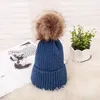 Winter Warm Faux Fur Ball Caps for Women Lady Girls Pom Poms Hats Female Knitted Beanies Thick Cap Gift8491205