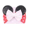 Mignon gros nœud large bébé filles bandeaux paillettes souris oreille fille cheveux accessoires 59 couleurs vacances maquillage Hairbands9256441