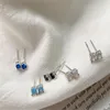 100% 925 Sterling Silver Brincos Para Mulheres New Simples Presentes Mini Rodada CZ Zircon Opal Brinco de noivado casamento