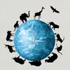 FunLife DIY Şehir Siluet Parlayan Dünya Duvar Saati, Dünya Yapı Sticker ile Aydınlık Gezegen Saati, Kuvars Ev Dekorasyonu
