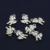 200PCS / lot legering djur hund antika silver charm hängsmycke för halsband smycken gör fynd DIY 13x17mm