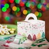 Feliz Natal Creative Cock Box Bag Árvore de Natal Caixa de Presente Dobrável Candy Cookie Case Xmas Impressão Presente Ornamentos