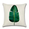 熱い販売のデジタルプリント新しい熱帯のパーソナライズされた植物の葉熱帯雨林のリネンの枕カバークッションカバー卸売枕カバーソファー製品