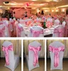 Elastic Organza Chair Covers Sashes Band Wedding Bow Tie Backs Bowknot Spandex Chairs Sash Buckles Cover Back Hoste 16 Color for Choose c176