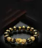 Natural Obsidian Buddha Bead Armband för män Kvinnor Pixiu Armband Feng Shui Jewelry247K