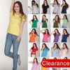 Liquidación Artículo Chicas T Shirts Mujeres Camisetas Tops 5 colores sólidos