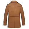 Manteau d'hiver hommes nouvelle mode double col coupe-vent épaissir manteaux de laine hommes outwear veste d'hiver épais chaud Parka 5XL vêtements LY191225