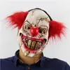 Scary Clown Mask Halloween Props Carnival Party Mask Hemsk Clown Vuxen Män Latex Demon Clown Mask