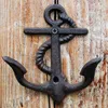 8ピース素朴な鋳鉄アンカーフックウォールハンガー装飾航海タオルコートホルダー航海オーシャンビーチコテージドアヴィンテージブラウン295S